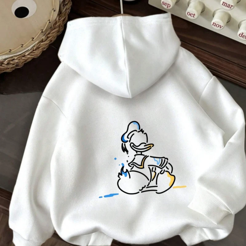 هودي كاجوال أسود مطبوع بنمط ديناصور نسائي من ديزني، هوديي بعقدة قابلة للتعديل للخريف والشتاء، قابل للغسل في الغسالة #1