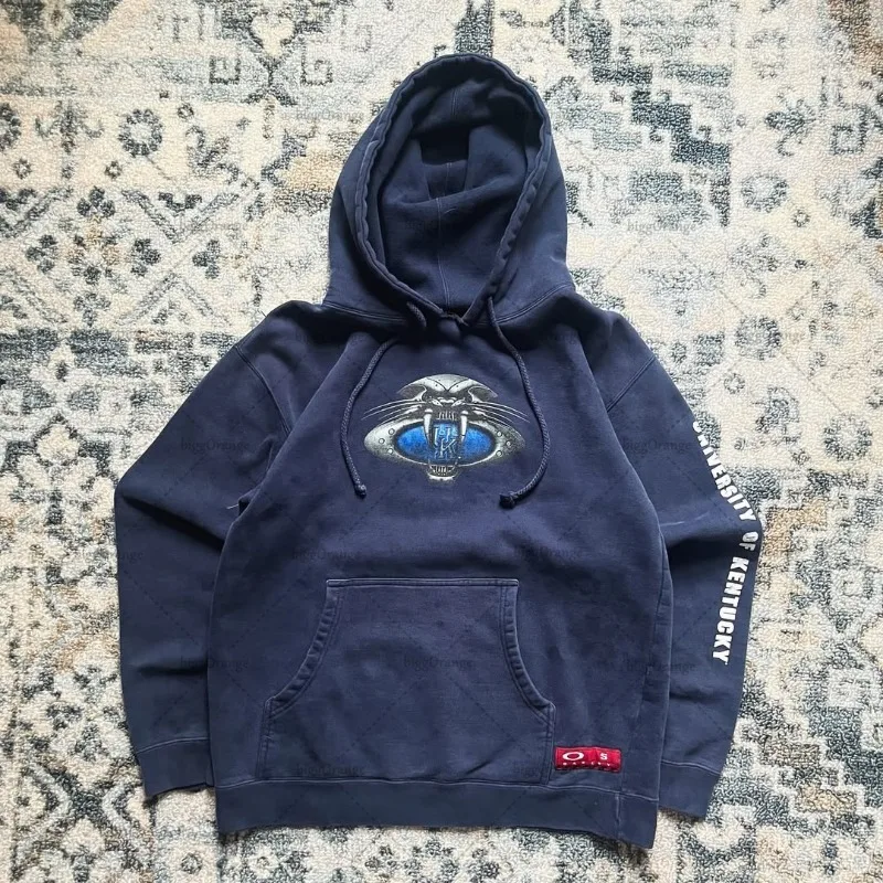 Sudadera con capucha holgada informal Harajuku Punk Street Hip-hop para hombre, moda de venta al por menor, sudadera de gran tamaño, ropa Retro americana con letras Y2K