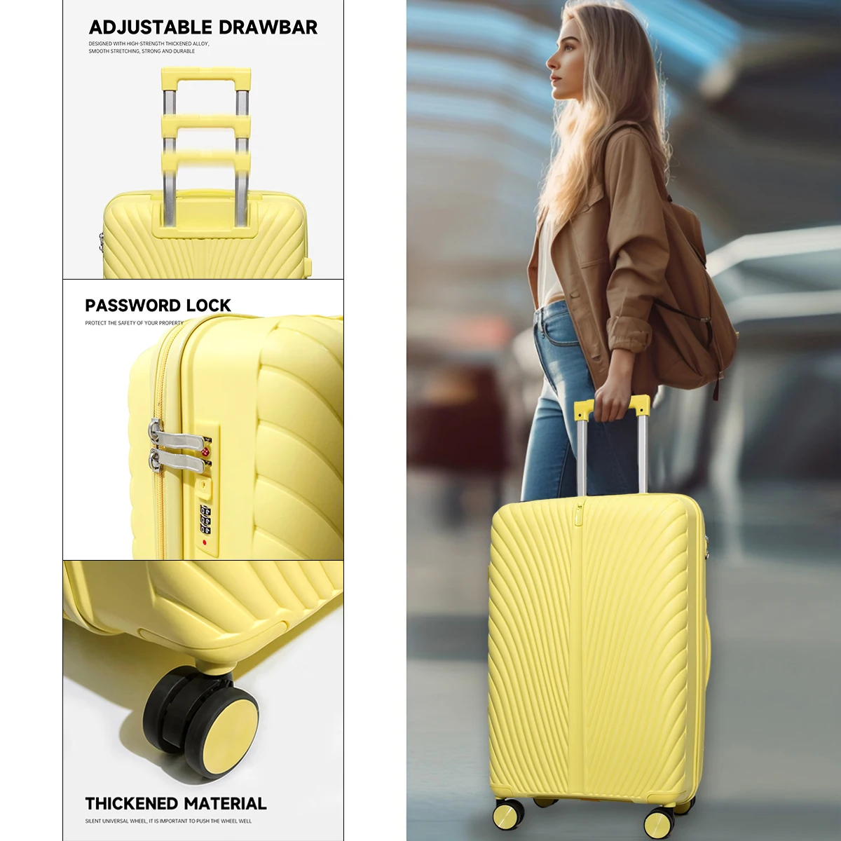 

High-end custom logo fashion luggage suitcase trolley suitcase boarding suitcase strong student men and women personality diy