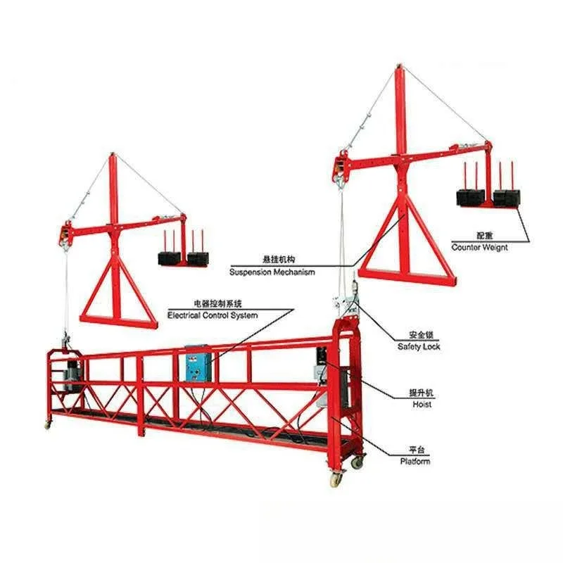 A complete set of small movable electric suspended baskets for high-altitude work in exterior wall construction