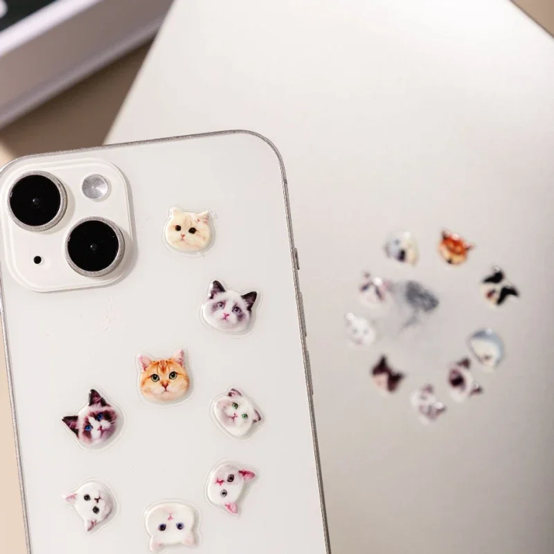 1pc Cute Animal Jelly Stickers Kawaii Cat Dog Epoxy Resin Decals for Diary Planner Album Scrapbook DIY Decoration