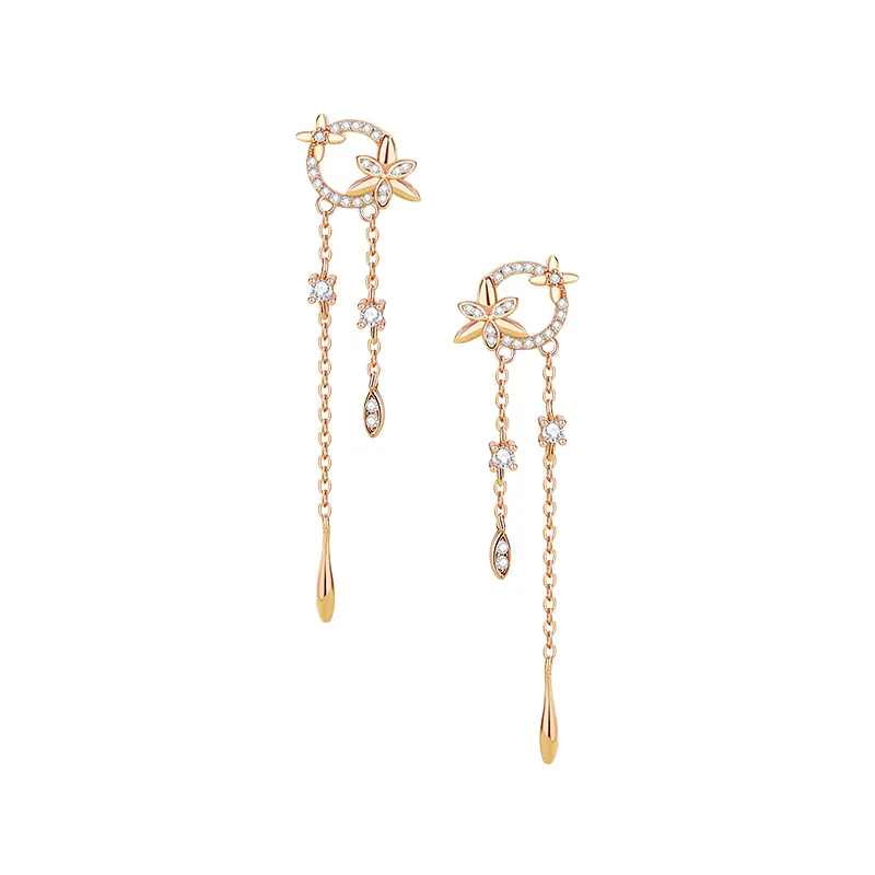 Thaya S925 Sterling Silver Flower Women Earring Real Gold Plated Elegant Dangle Earring for Women Accessories Brand Fine Jewelry 6