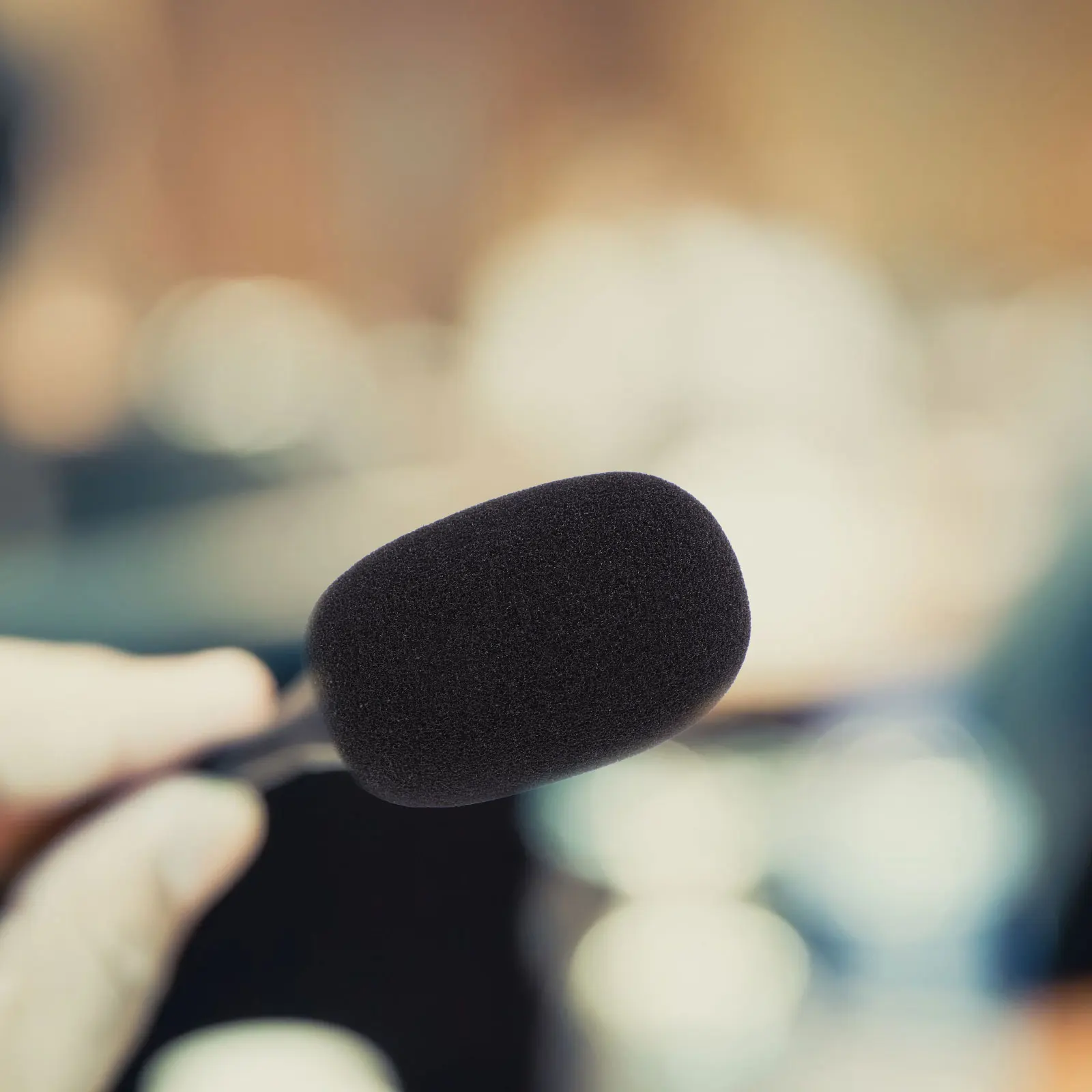 

5pcs Microphone Windscreen Covers Small Foam Sanitary Sponge for Gooseneck Mics Breathable Voice Protection Dust Cover