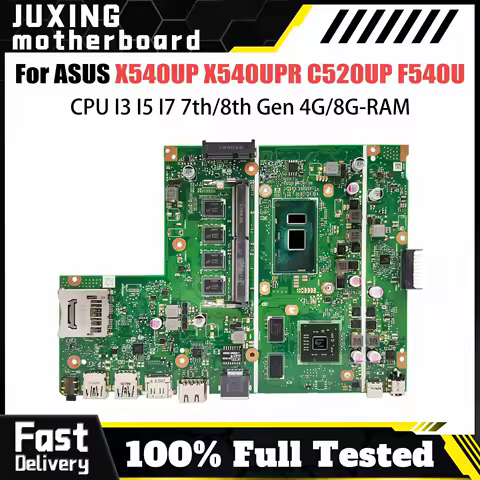 X540U Mainboard For ASUS C520UP F540U X540UP X540UPR FL5700U A540U R540U VM520UP Laptop Motherboard i3 i5 i7 7th/8th Gen V2G