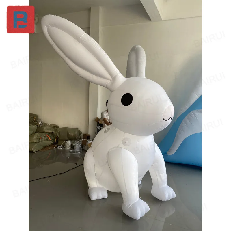 Conejos inflables, modelos de aire a base de animales con sopladores, accesorios de decoración cuadrados para exteriores y centros comerciales