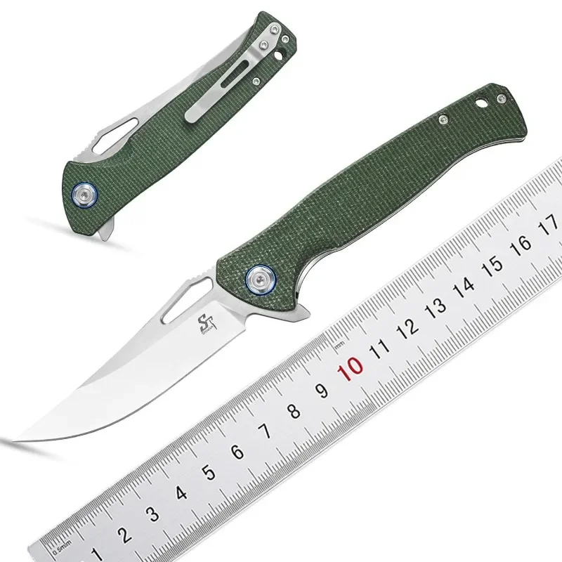 

Sitivien ST143 Pocket Camping Outdoor Folding Knife D2 Blade Micarta Handle Hunting Survival Tactical Utility Knives EDC Tools