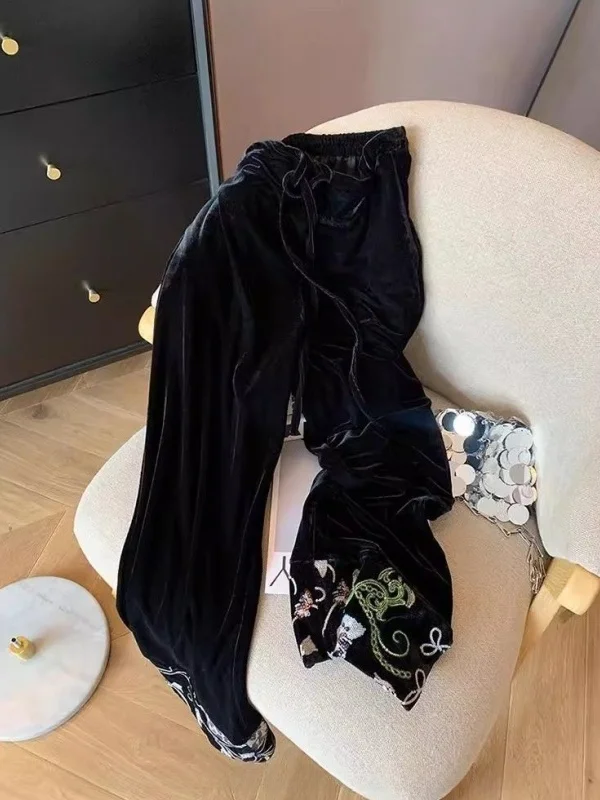 

Брюки унисекс больших размеров (до 300 фунтов), новинка, китайский дизайн, широкие повседневные брюки, прямые брюки в национальном стиле, для ранней весны