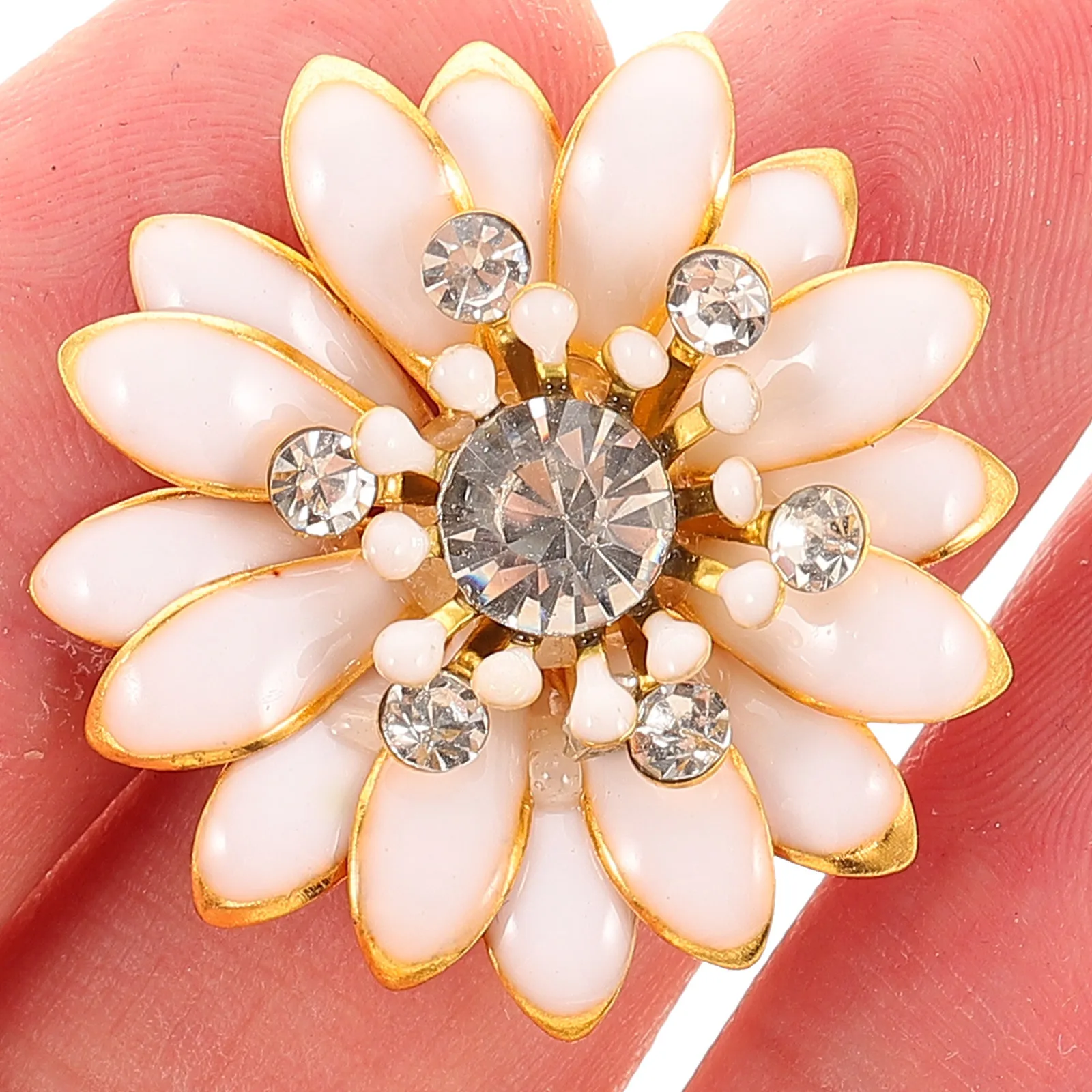 

6pcs 1 Bag Rhinestone Copper Dripping Oil Flower Decorations For Diy Earrings Hats Clothes Shoes Handmade Craft Jewelry Making