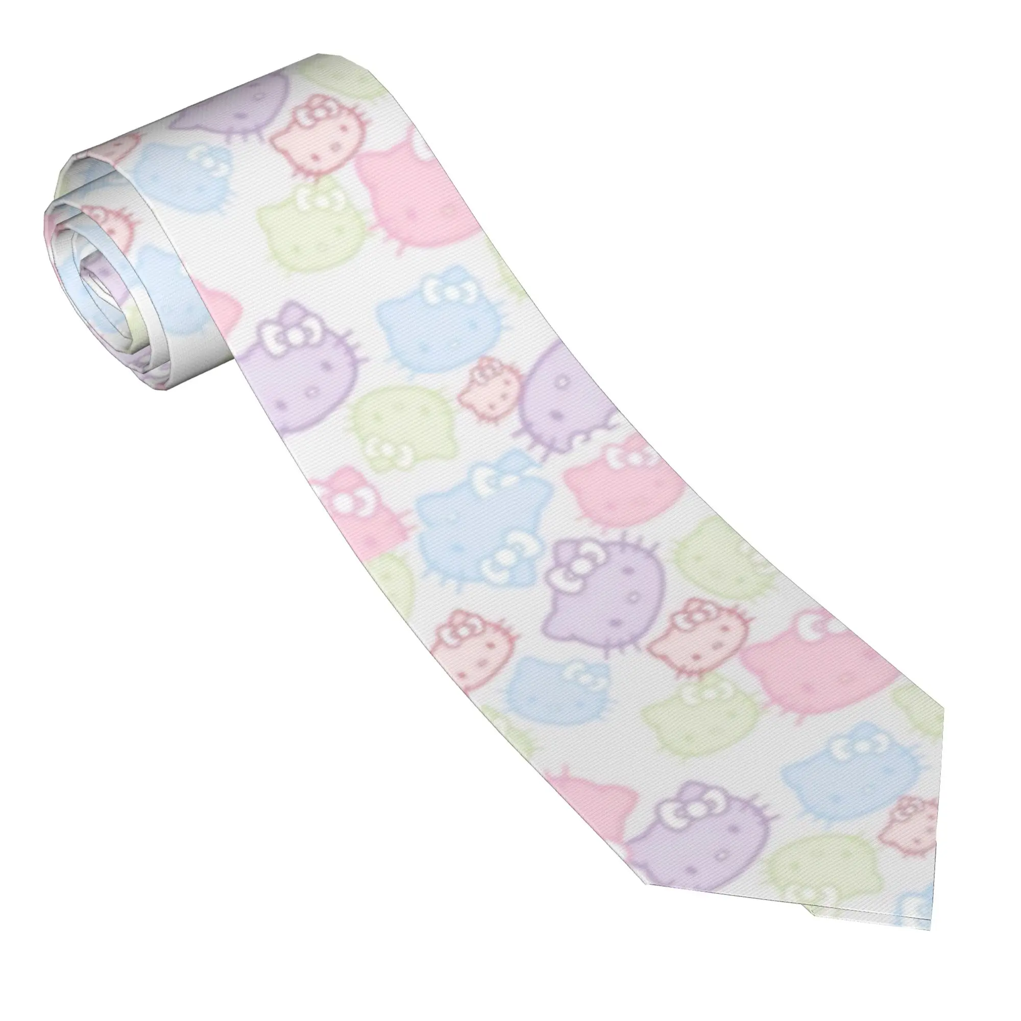 

Colorful Cute Necktie Unisex Skinny Polyester 8 cm Classic Neck Ties Helloo K-Kittys for Men Daily Wear Cravat Wedding Gift
