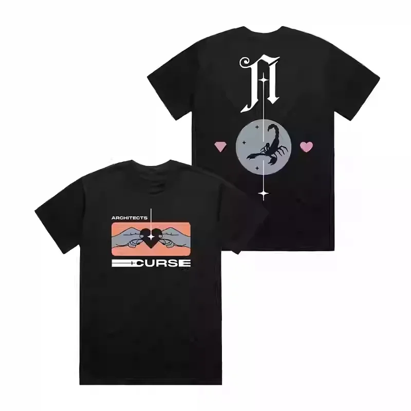 Camiseta masculina arquitetos metal core arquiteto banda larga vintage algodão masculino e feminino manga curta camiseta verão