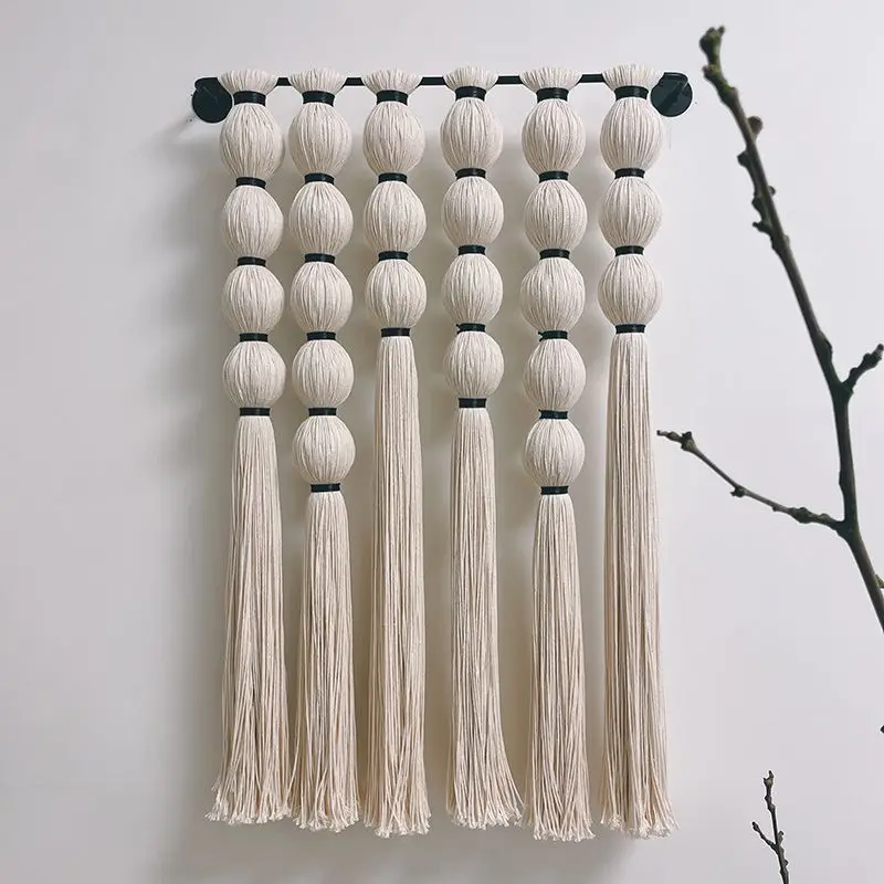 Hand-woven tapestries B & B soft decoration wall hanging bedroom entrance background wall living room hotel fringed hanging
