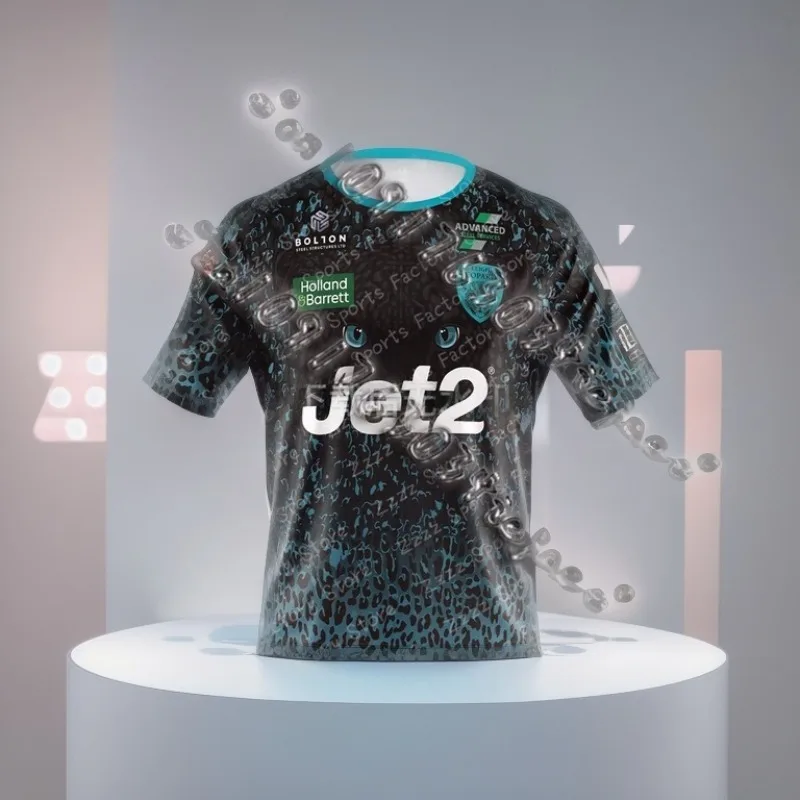 

2025 New Rugby Sports Jersey Leigh Leopards Breathable Quick Drying Training T-Shirt England Men Women Kid Short Sleeve Tshirt