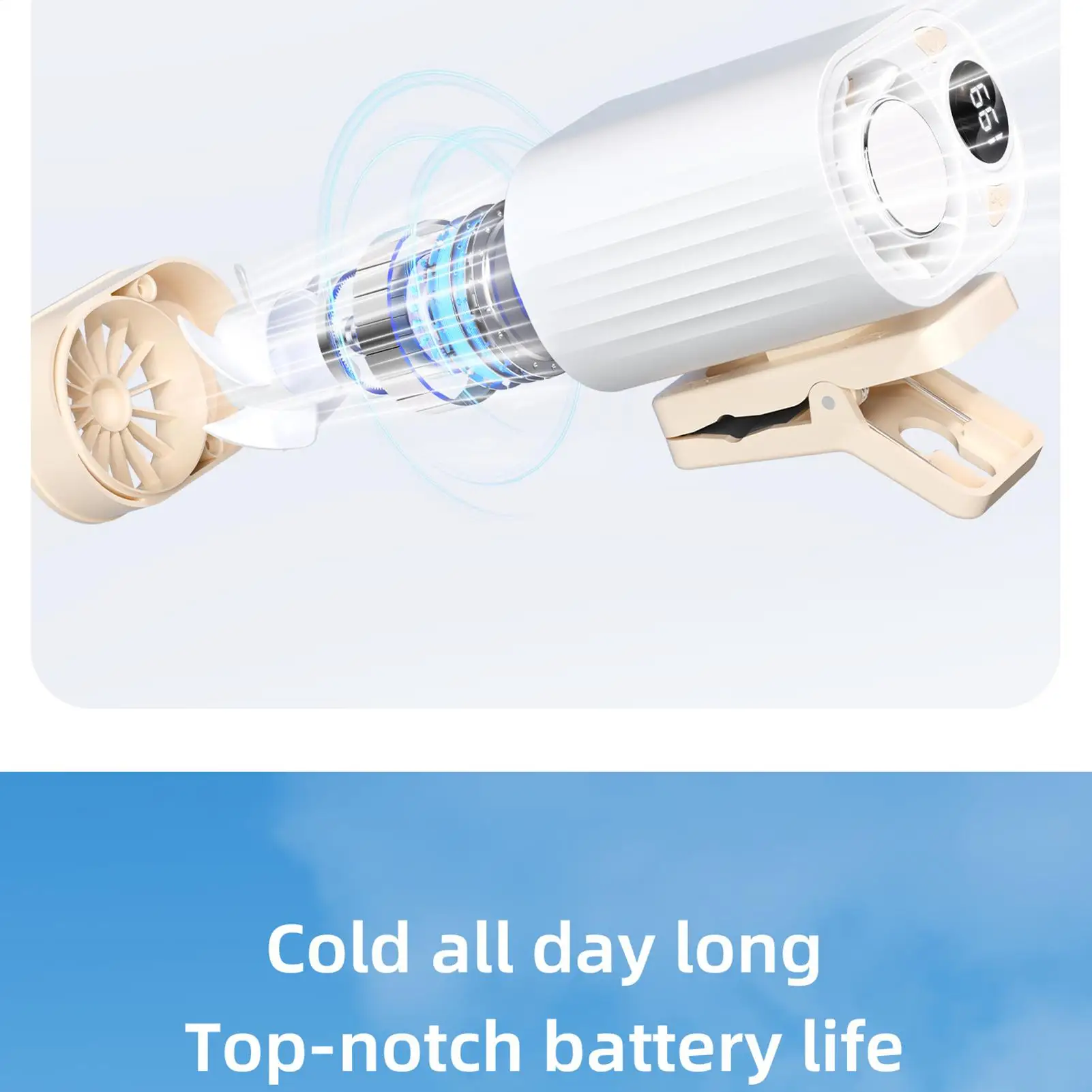 

Waist Fan Clip On 199-Level 18000 RPM Rechargeable Powerful Device Outdoor Personal Fan For Travel Camping Beach Festival Sports