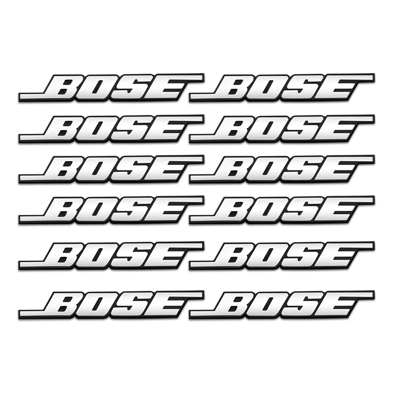 10 Stück / Set Auto Aluminium 3D Metall-Pin BOSE Hi-Fi Lautsprecher Audio Stereo Beschriftung Dekor-Aufkleber Abzeichen Emblem Aufkleber Auto-Styling
