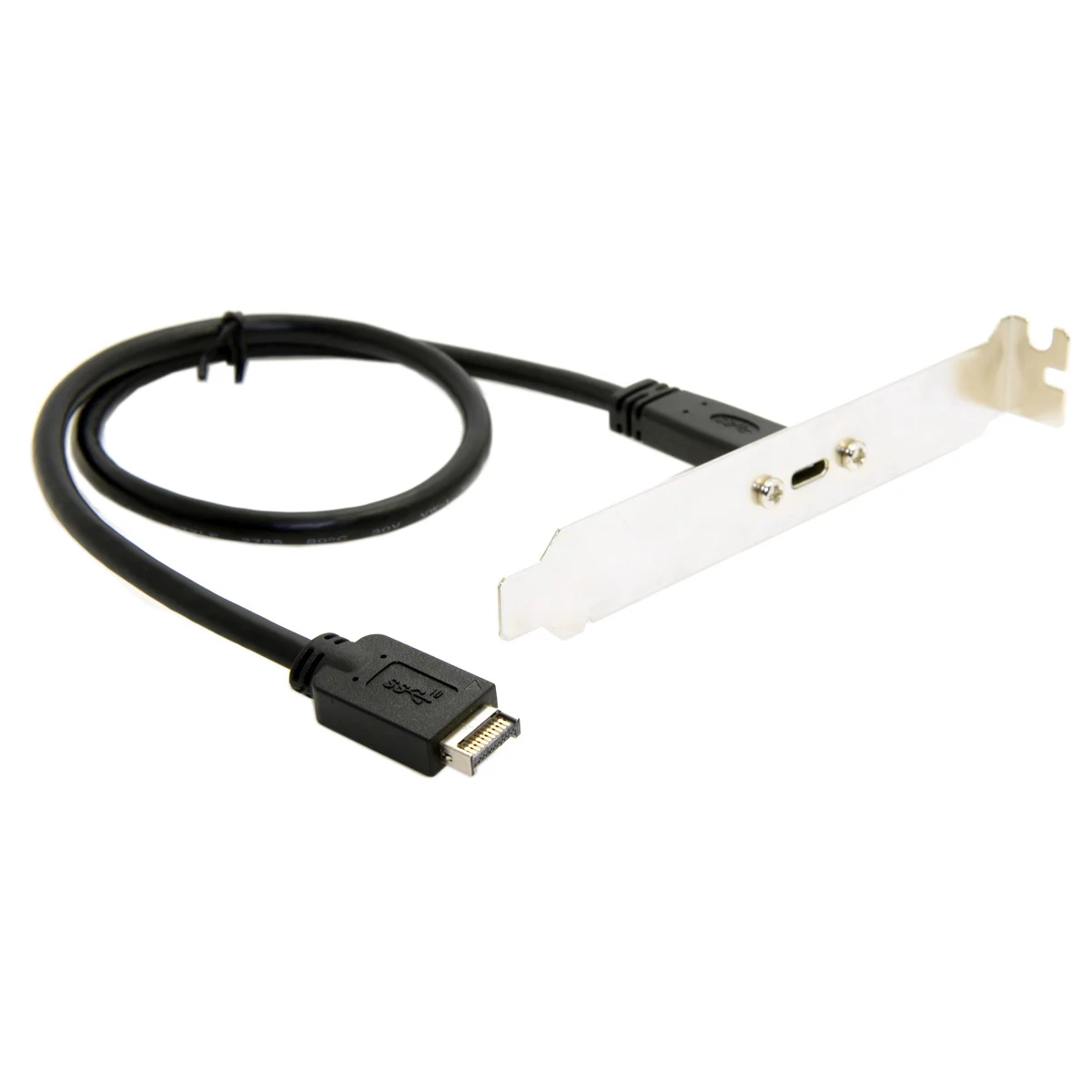 CYDZZihan  USB-C Type-C Female to USB 3.1 Front Panel Header Extension Cable 40cm with Panel Mount Screw