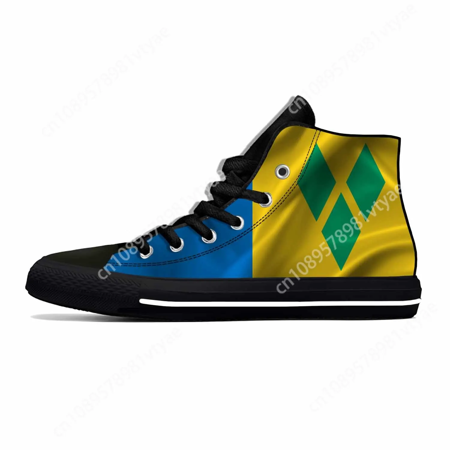 

Saint Vincent and Grenadines Flag Patriotic Pride Casual Cloth Shoes High Top Comfortable Breathable 3D Print Men Women Sneakers