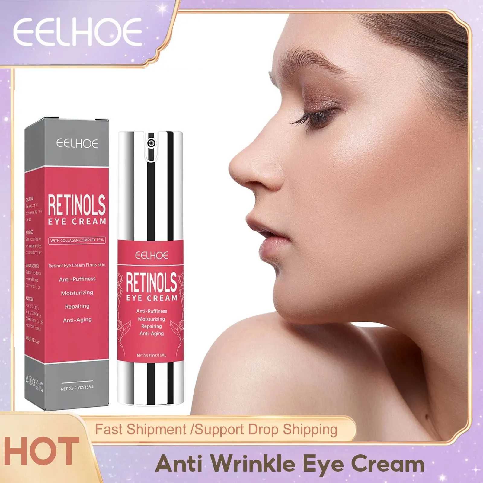 

Retinol Eye Cream Anti Wrinkle Lighten Dark Circles Puffiness Lift Firming Skin Lift Fade Fine Line Effective Eyes Repair Cream