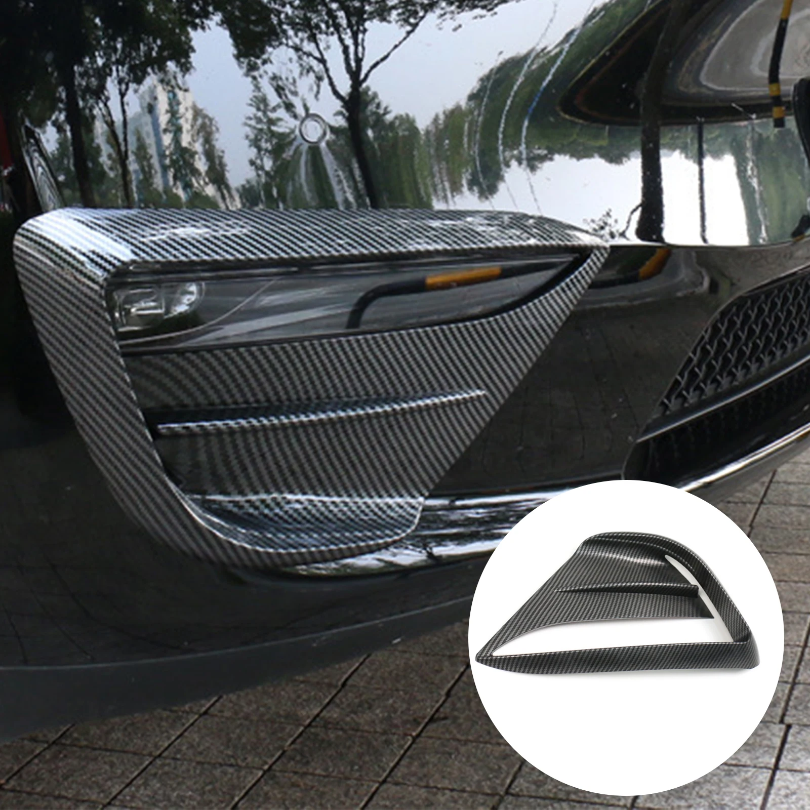 

Car Fog Lamp Spoiler Blade Trim Protective Cover Woof Tooth Wind Knife ABS Decoration Sticker Accessories For Tesla Model Y