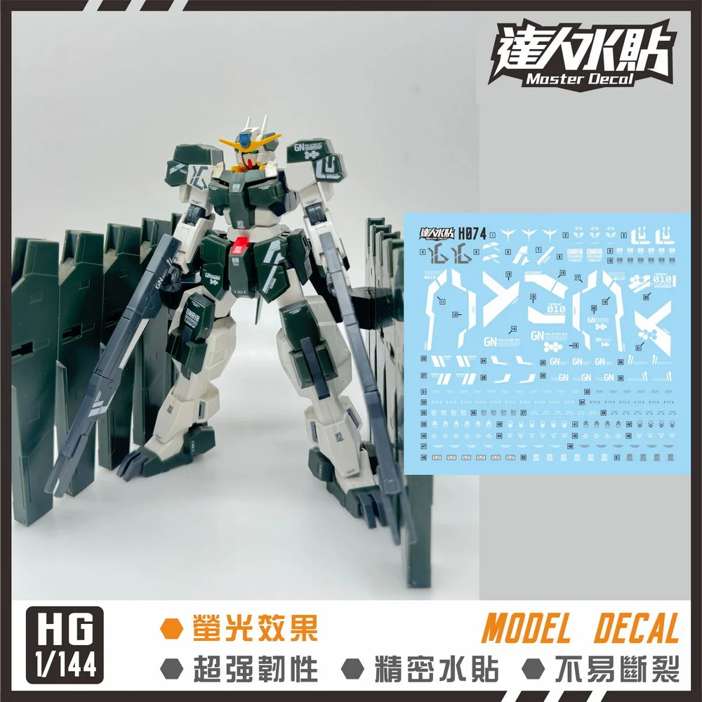 MASTER Decal H074 for HG 1/144 Zabanya GN-010 Mobile Suit Model Build Hobby DIY Fluorescent Stickers