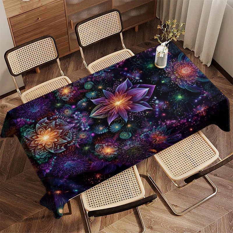 Floral Tablecloth Pattern Restaurant Kitchen Tablecloth Living Room Home Decoration Rectangular Party Decoration