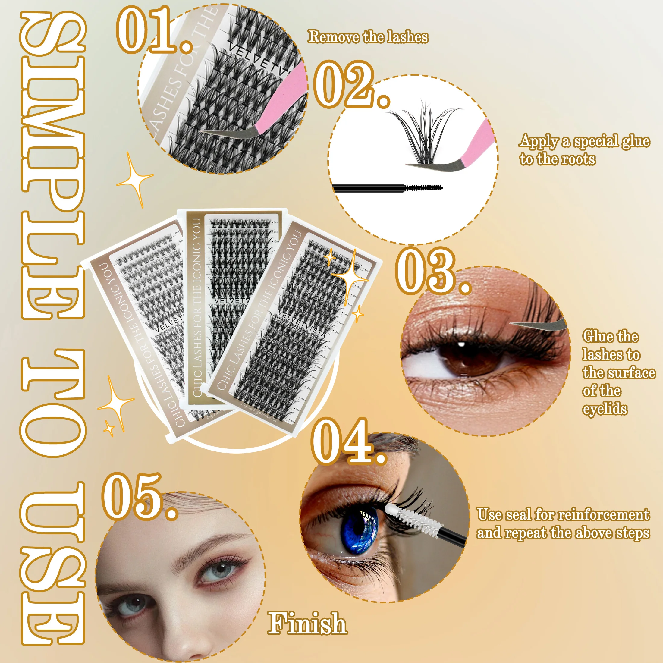 لتقوم بها بنفسك مجموعات الرموش عدة المتفجرة لاش تمديد عدة 20D/30D/40D مع لاش السندات وختم ملاقط رمش عقد قوي يشكلون #6