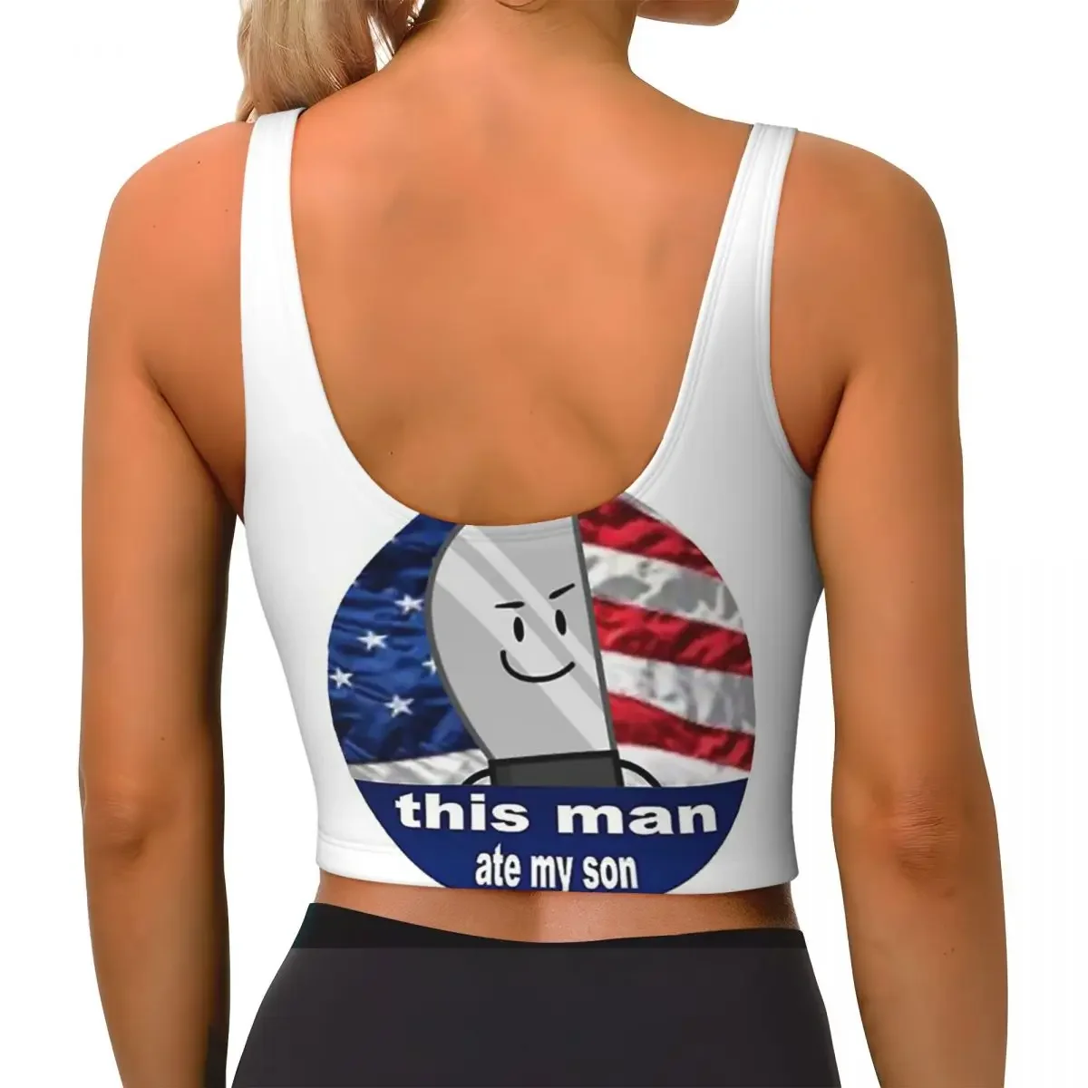 Custom Inanimate Insanity Knife This Man Ate My So Women Sports Bras High Impact Vest Gym Workout Yoga Crop Tank Top