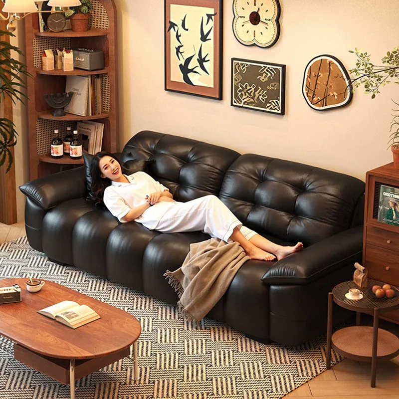 أريكة سرير قابلة للطي، أريكة مكتب مضغوطة بدون عظم، أرائك جلدية، أقراص، أريكة جلدية سوداء، أرائك أثاث