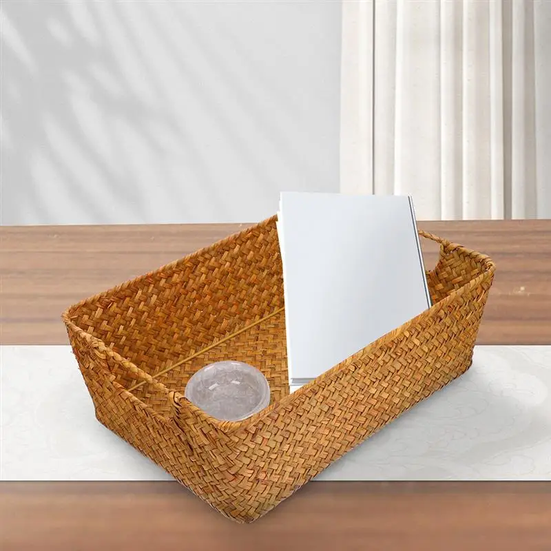 Basket Storage Baskets Woven Wicker Rattan Hyacinth Water Bread Fruit Tray Serving Box Sundries Seagrass Bins Food Snack