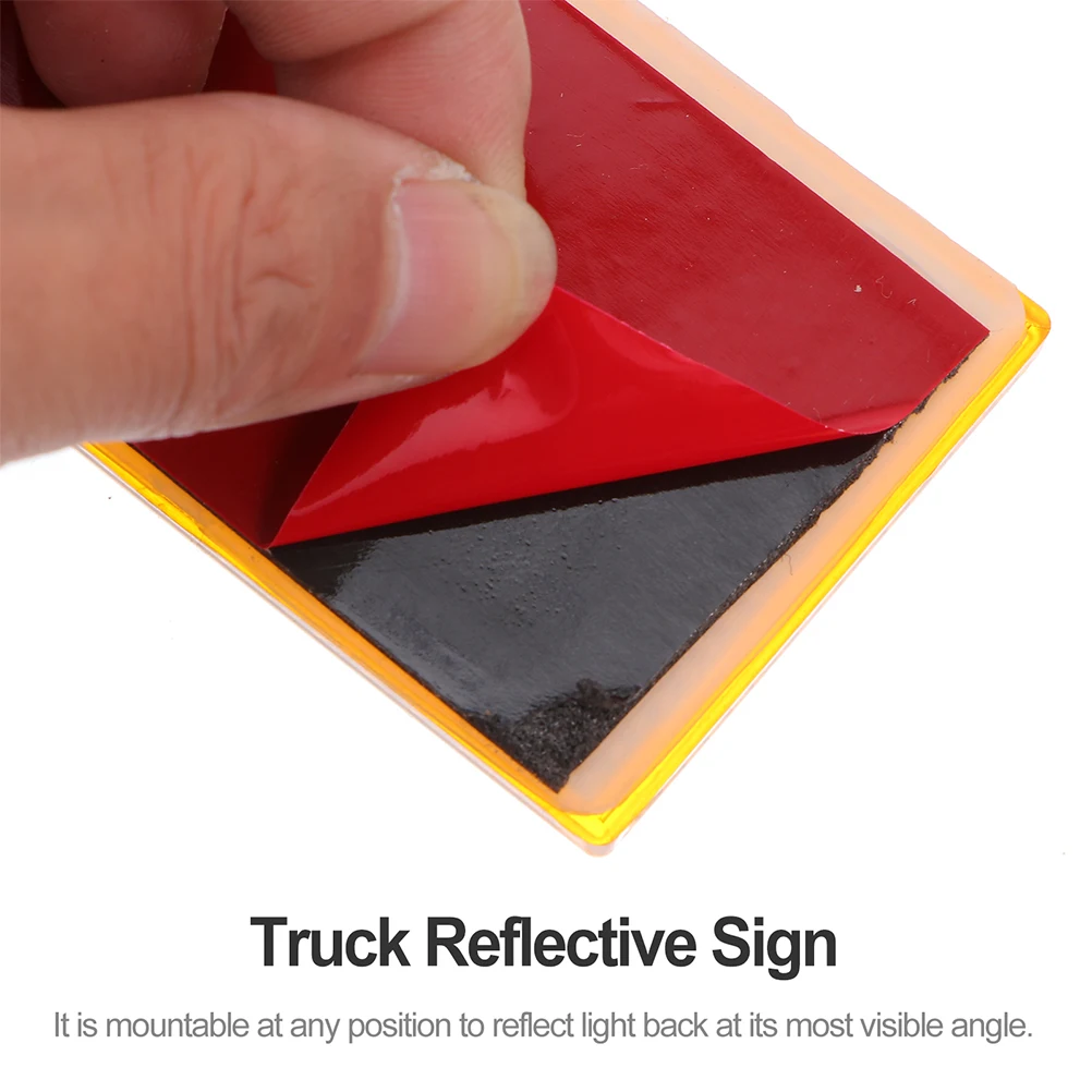 

6 Pcs Reflective Safety Warning Tapes Plastic Reflector Car Plate Truck ange Supplies Tape Mountable Rain Fog Security