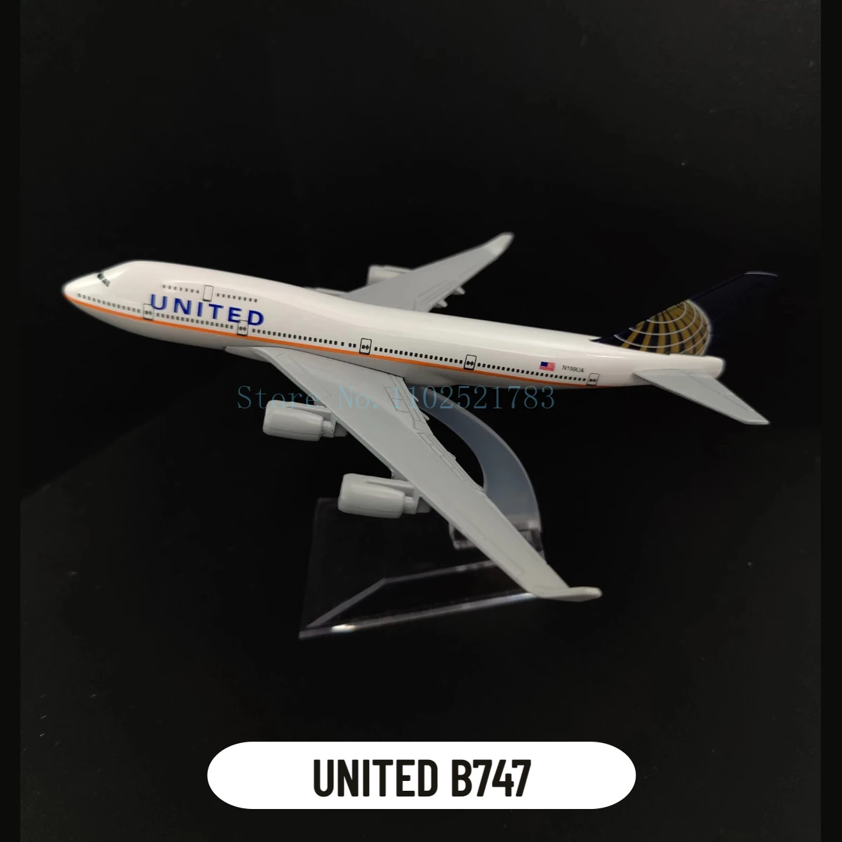 

1:400 United B747 Metal Replica 16cm Scale Airlines Boeing AIrbus Aircraft Model - A Stunning Miniature for Aviation Enthusiasts