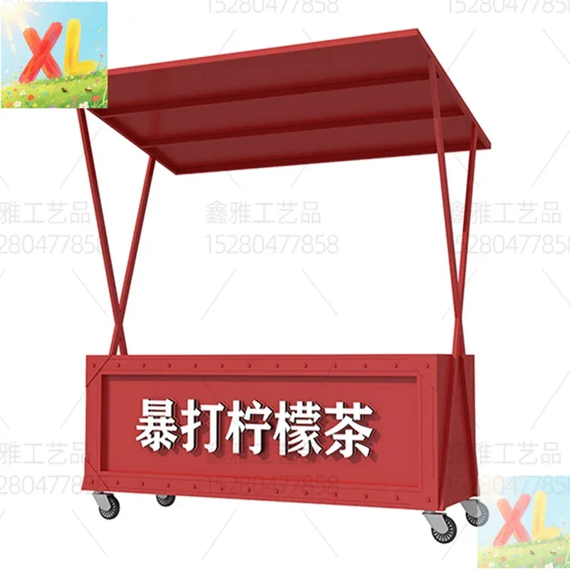 

European wrought iron float car street stall car market mobile market dining car trolley shopping mall outdoor stall