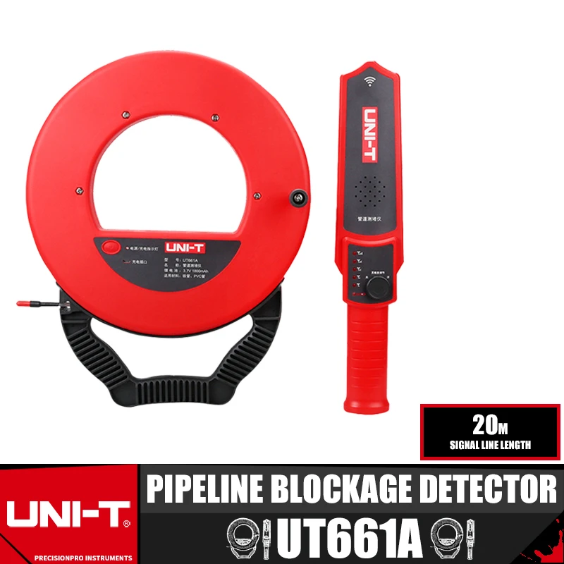 UNI-T UT661 Series Wall Iron Pipe Blockage Detector Diagnostic-tool Scanner Pipeline Blocking Clogging Plumbers Instrument