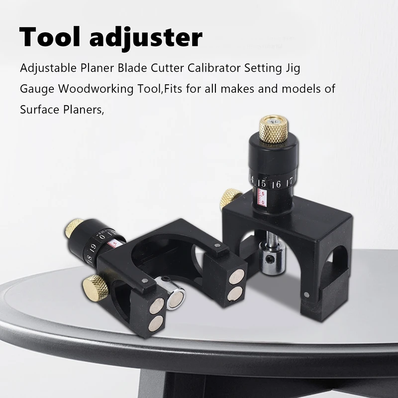 2X Adjustable Planer Blade Cutter Calibrator Setting Jig Gauge Woodworking Tool