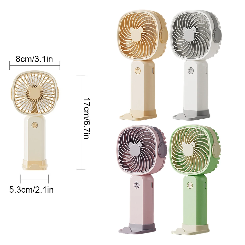 Outdoor Portable Handheld Fan Mini USB Charging Cooling Small Fan Multi-Functional Adjustable Desktop Fan With Stand Eectric Fan