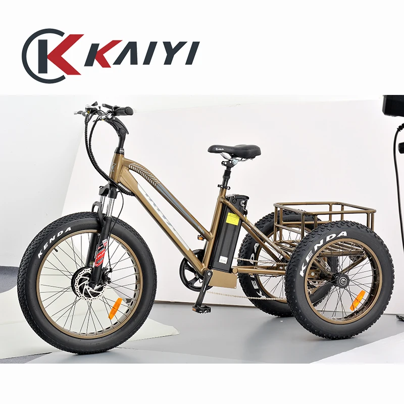 

KAIYI New arrival electric dirt bike 24x4.0 20x4.0 electric fat tire trike adult electric bicycle tricycle