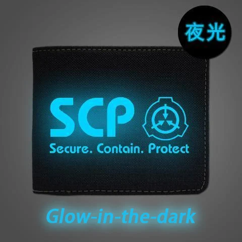 

SCP Foundation Холст Аниме Кошелек для студентов Двойной RFID-блокирующий держатель для карт Мини-кошелек Короткий зажим для денег