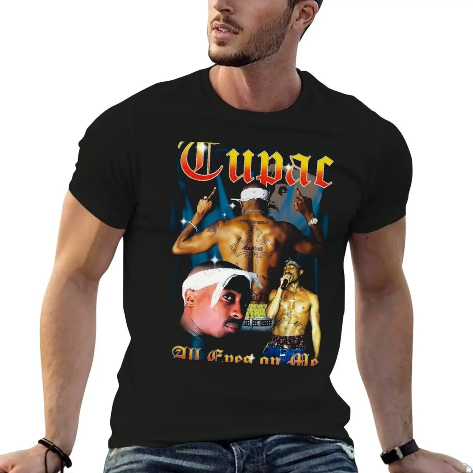 TUPAC T-Shirt Plus Size Gym Sports T-Shirt