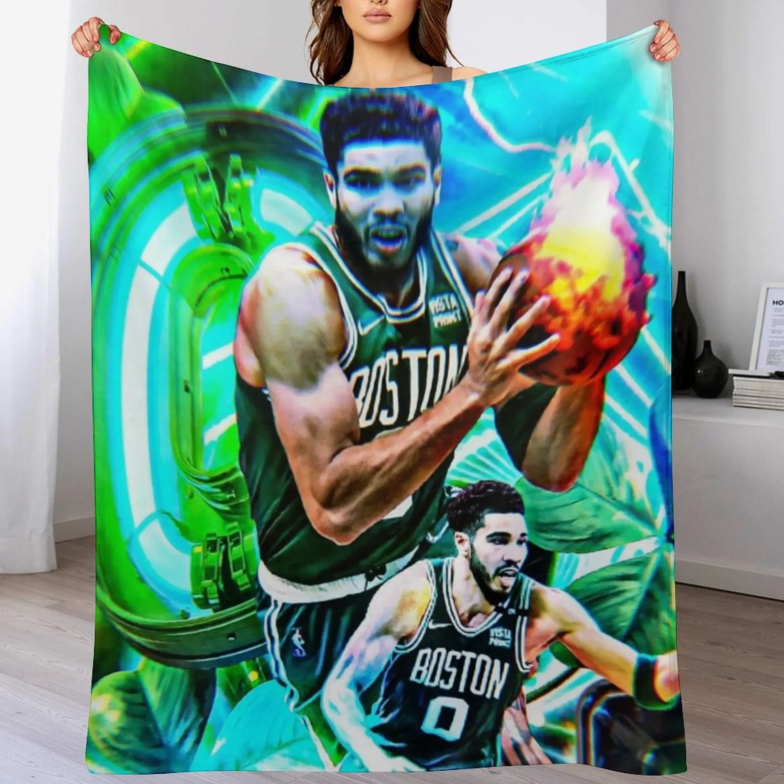 

Jayson Tatum Throw Blanket Soft Plush Plaid Luxury Designer bed plaid for babies Blankets