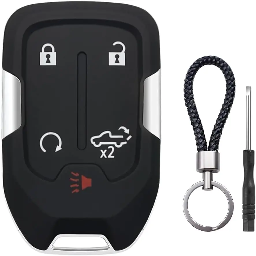 

Key Fob Shell Case Replacement Fits for Chevy Silverado 2022 2021 2020 2019 and GMC Sierra 1500 2500HD 3500HD 5 Button Keyless E