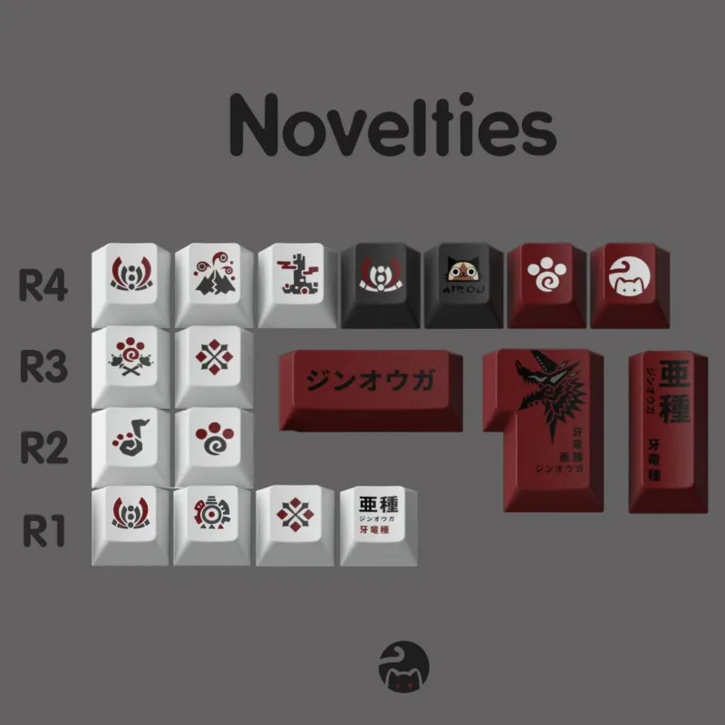 Wolf dragon theme original high keycap five-sided hot sublimation PBT mechanical keyboard personalized keys full set