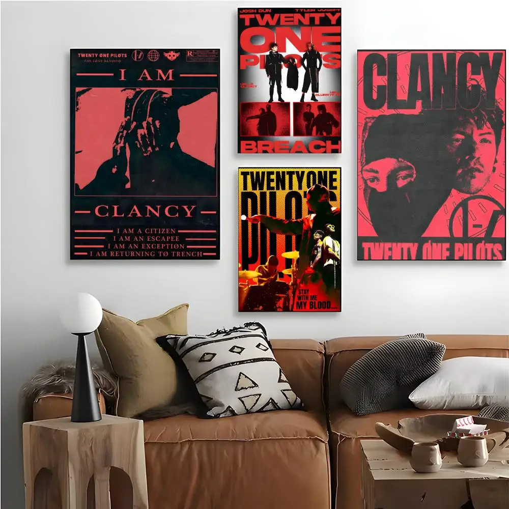 Pop Twenty One Pilots Poster HD art sticky wall waterproof home living room bedroom bar aesthetic decoration
