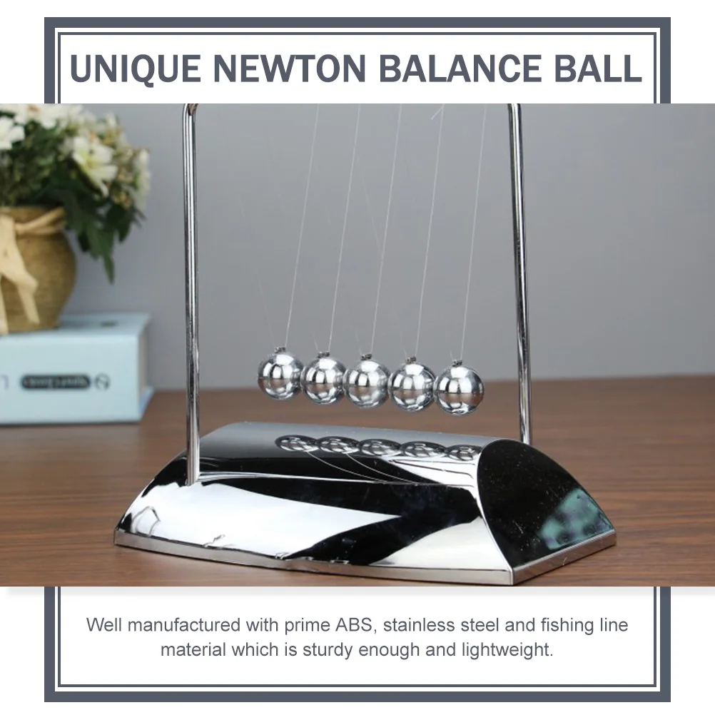 Stylish Newton Balance Ball Desktop Decor Science Craft Abs Steel Z-Shape Cradle Ornament Physics Stress Relief Gift Kids Family