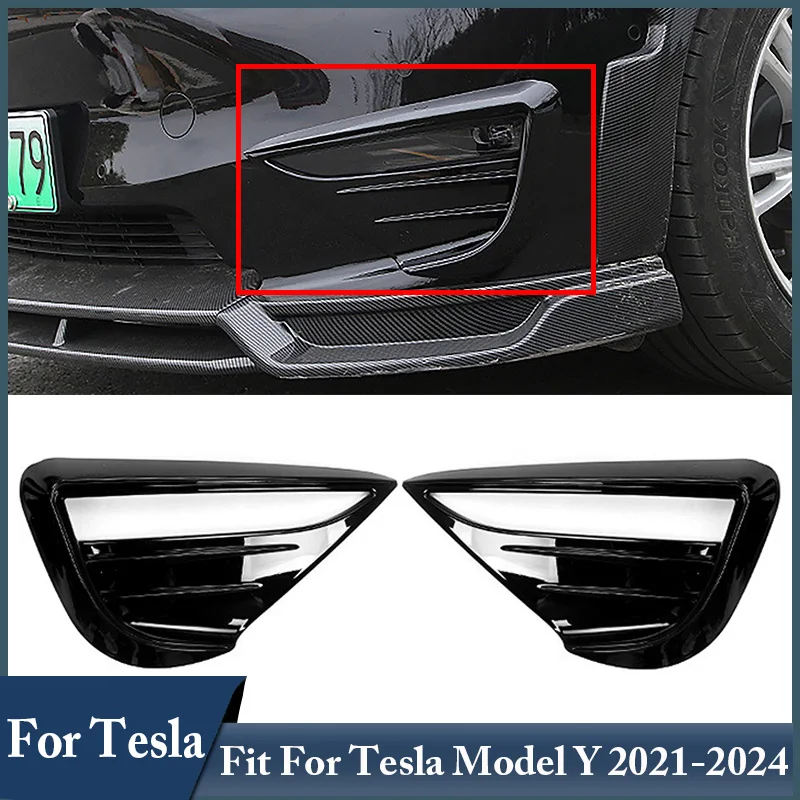 

Автомобильные аксессуары, 2 шт./пара, передний бампер, противотуманная фара, внешняя рамка, накладка на корпус автомобильной лампы, подходит для Tesla Model Y 2021 2022 2023 2024