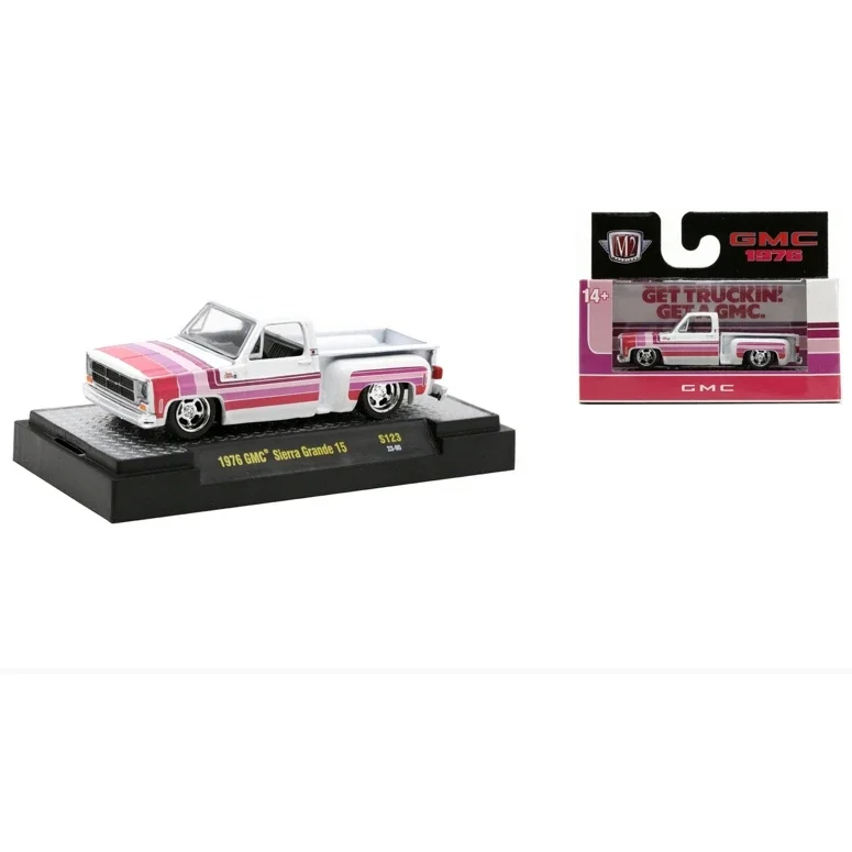 M2 machines 1/64 1976 GMC Sierra Grande 15 pick Die-cast alloy car model collection display child gift