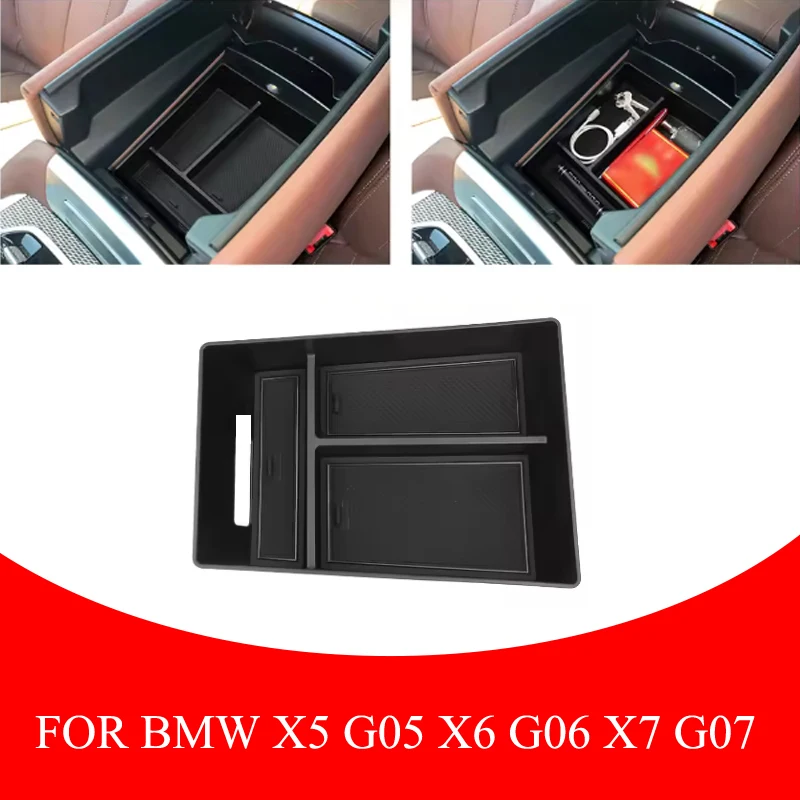 

ABS Armrest Storage Box Tray For BMW X5 G05 X7 G07 2019-2024 X6 G06 2020-2024 Center Console Organizer Accessories