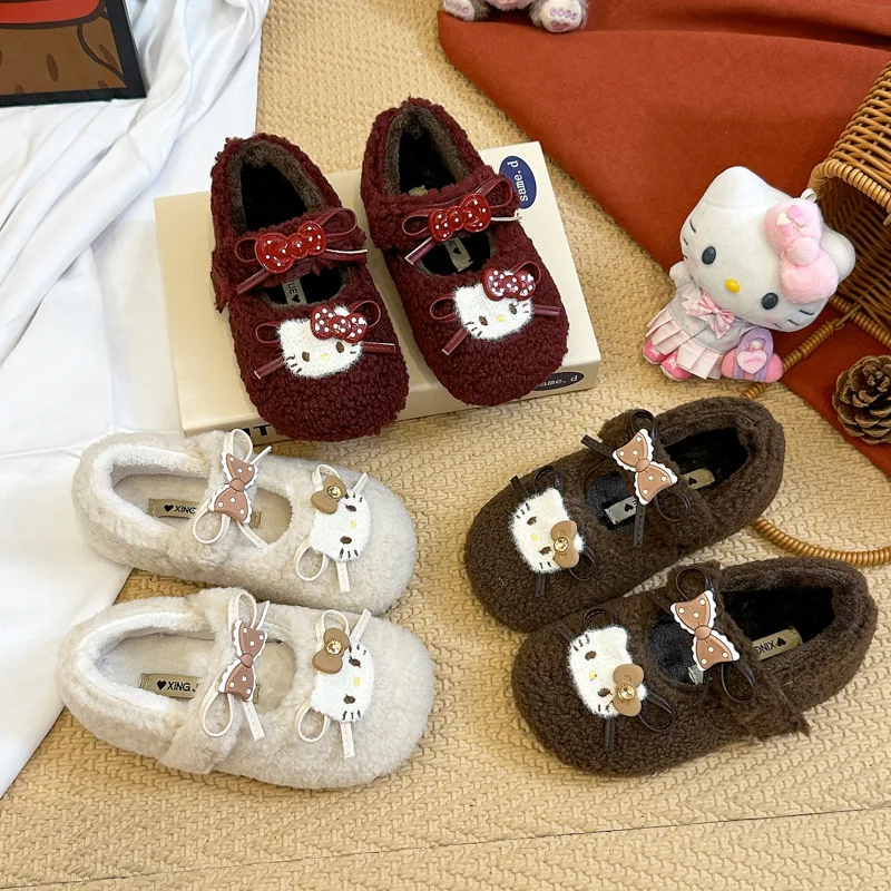 

Kids'Casual Shoes House Shoes Cotton Flat shoes Spring Shoes For Girls Anti-slip Soft Bottom Velcro Brown Red Shoes Size 25-34