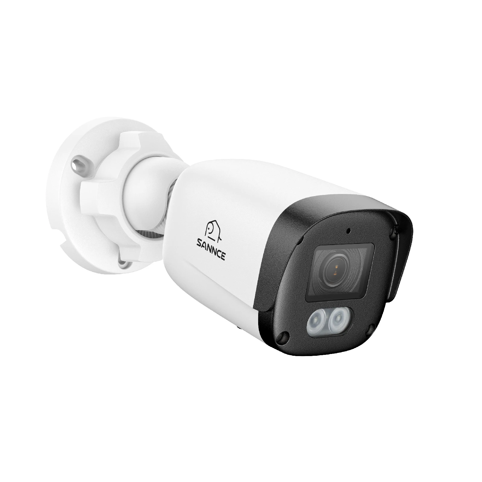 Kamera zewnętrzna SANNCE 8MP PoE, kamera IP 4K UHD typu bullet z dwukierunkowym audio, detekcją AI osób i pojazdów, inteligentnym, kolorowym trybem nocnym z podwójnym oświetleniem, slotem na kartę SD — 2