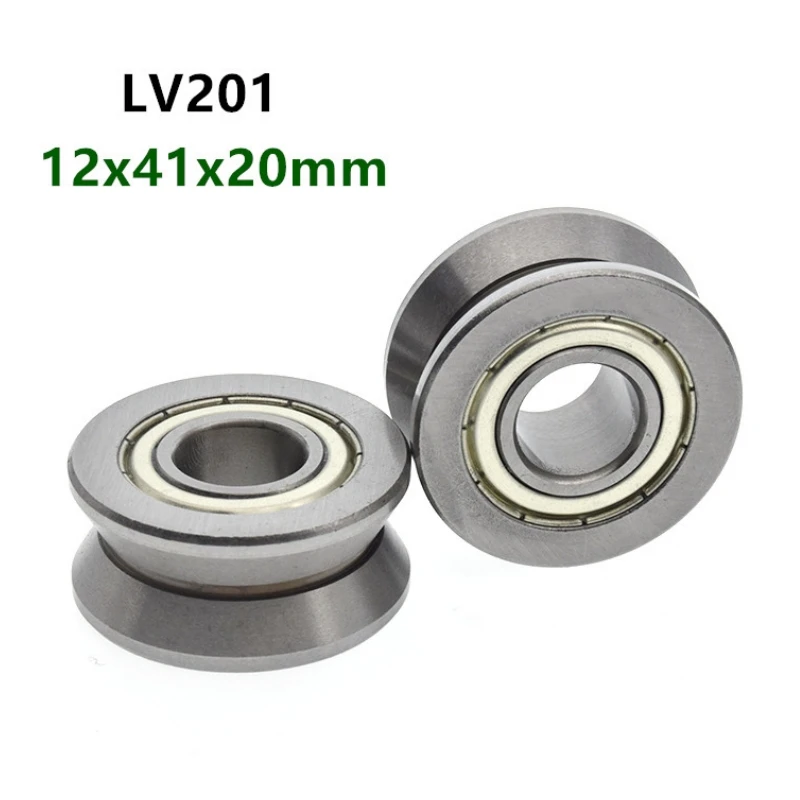 

4pcs/10pcs LV201 ZZ 12mm V groove ball bearing Traces walking guide rail bearings 12x41x20 mm pulley roller wheel bearing