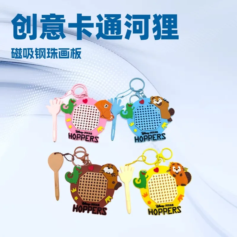 

New Creative Cartoon Beaver Magnetic Steel Ball Drawing Board Toy Keychain Backpack Keychain Gift Wholesale Y2k Fashion Toys