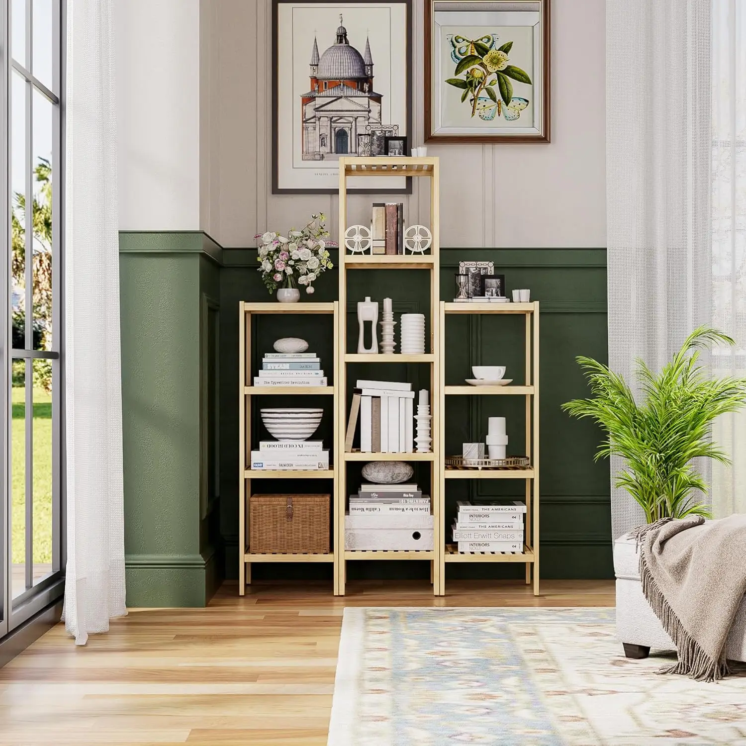 4-Tier Bamboo Bathroom Shelf, Multifunctional Storage Rack for Kitchen, Bedroom, Living Room (Natural)